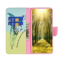 iPhone 14 Pro Buch Etui Tasche mit Kartenfach Feder