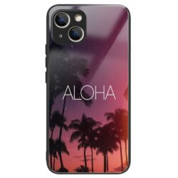iPhone 14 Plus Glas Gummi Schutzhülle Aloha