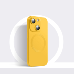 iPhone 14 Plus MagSafe Silikon Cover mit Kameraschutz Glas