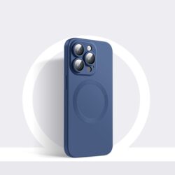 iPhone 14 Pro MagSafe Silikon Cover mit Kameraschutz Glas Blau