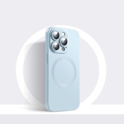 iPhone 14 Pro Max MagSafe Silikon Cover mit Kameraschutz Glas Hellblau
