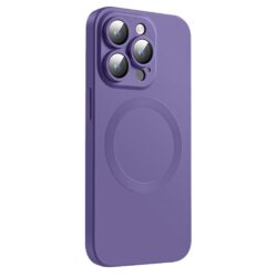 iPhone 12 Pro MagSafe Silikon Cover mit Kameraschutz Glas Violett