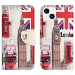 iPhone 15 Plus Buch Etui Tasche mit Kartenfach London