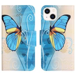 iPhone 15 Plus Buch Etui Tasche mit Kartenfach Schmetterling