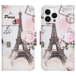 iPhone 15 Pro Buch Etui Tasche mit Kartenfach Eiffelturm