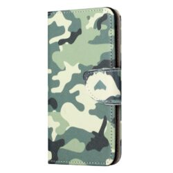 iPhone 15 Pro Max Buch Etui Tasche mit Kartenfach Camouflage