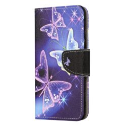 iPhone 15 Pro Max Buch Etui Tasche mit Kartenfach Schmetterlinge
